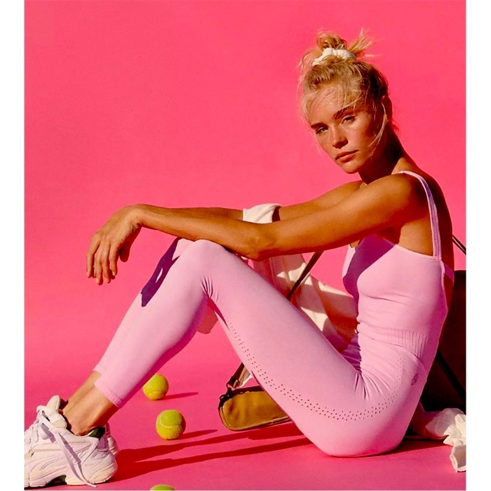 Free People Pink Ribbed Jumpsuit